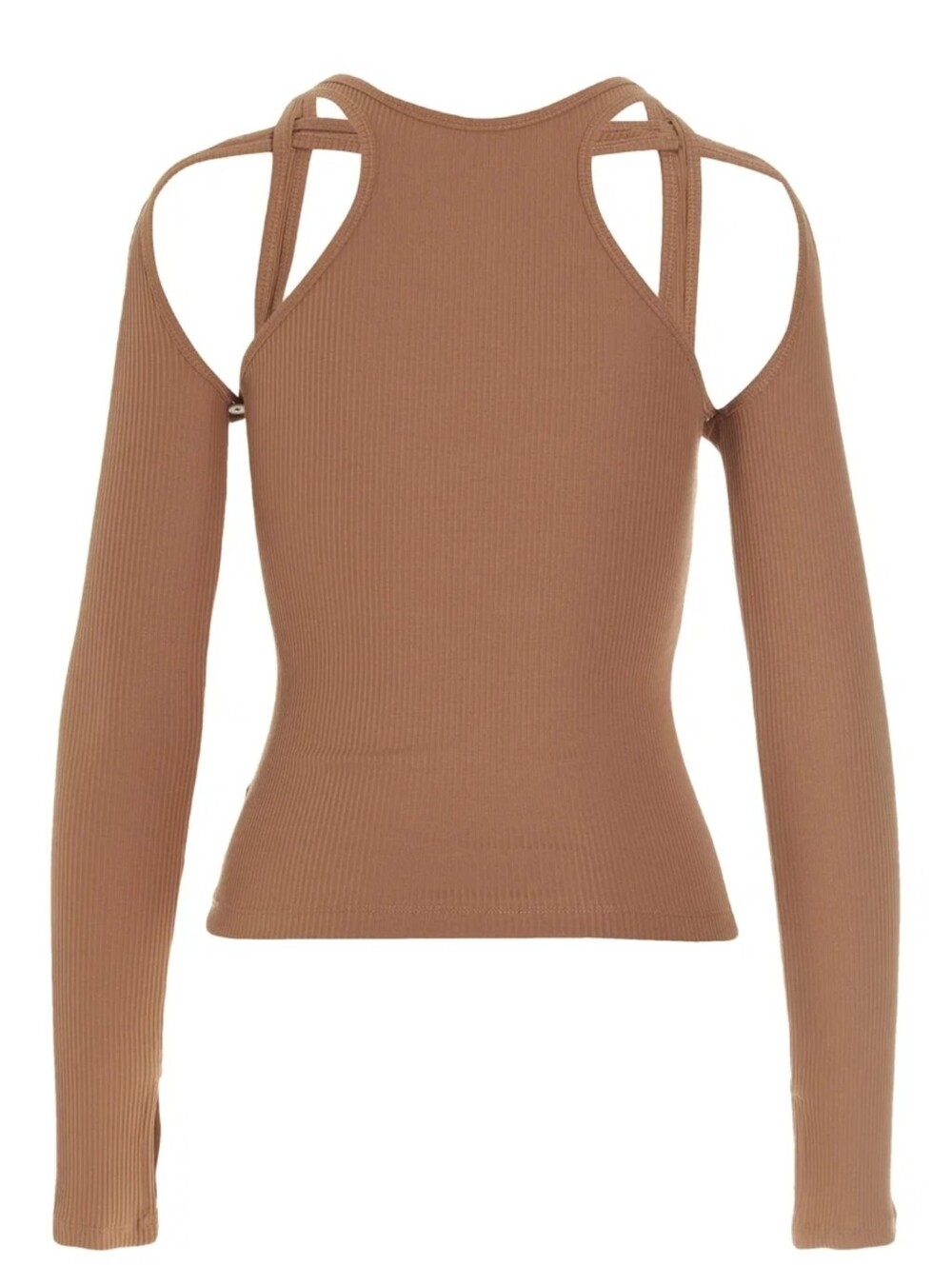 DION LEE Tan Shift Loop Long Sleeve T-Shirt XS NWT